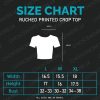 Ruched Printed Crop Top White and Purple Color - Image 2