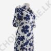 Long Sleeve Casual Lapel Button Shirt Dress White And Blue - Image 3