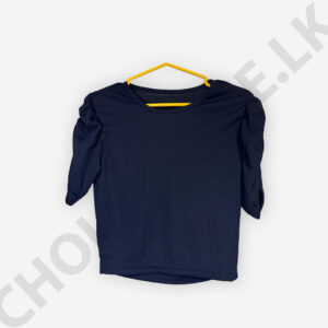 Puff  Sleeve Top Dark Blue Color